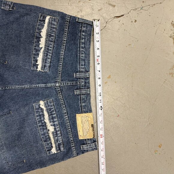 Vintage Southpole Red Tab Blue Faded Embroidered Baggy Y2K Jeans 36 x 30 - Picture 4 of 7